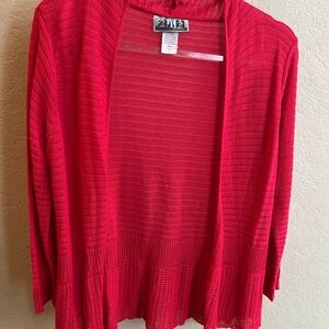 212 Vibrant Red Open-Front Cardigan